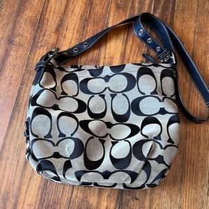 Coach signature black and gray crossbody bag